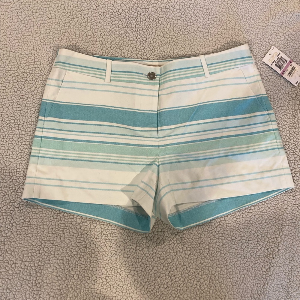NWT! Michael Kors Blue/Aqua Striped Shorts